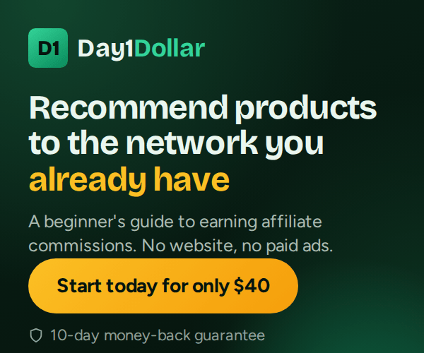 Day1Dollar medium rectangle banner: recommend products to the network you already have.